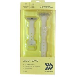 All In Motion NIB White Apple Watch Band 38/40/41mm Silicone 135mm-195mm wrist
